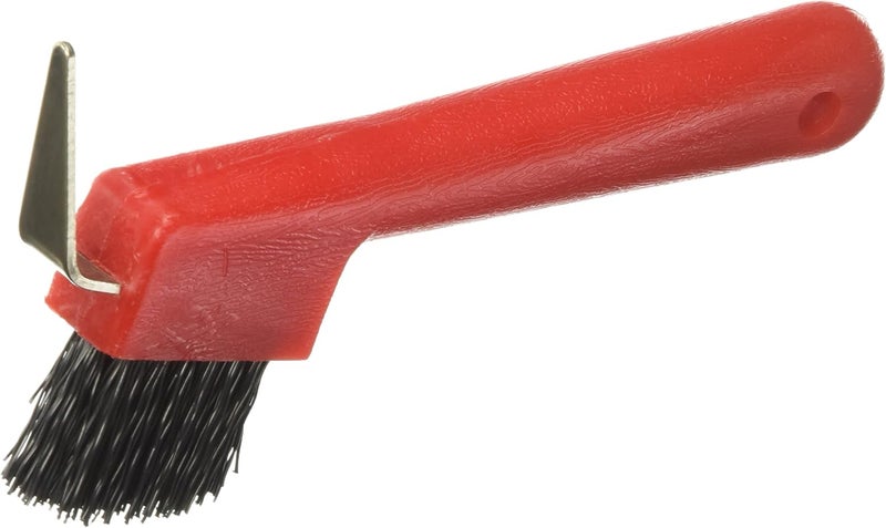 PARTRADE 245855 737 Hoof Pick with Brush, 7", Red - Image 1